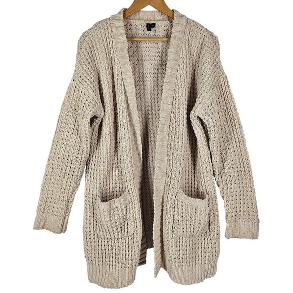 MOON & MADISON WOMEN'S STYLISH & COZY BEIGE CHUNKY CARDIGAN SIZE MEDIUM - Picture 1 of 11
